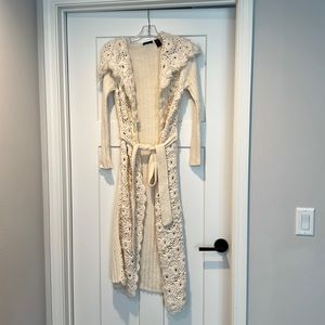 Moda International Cream Knit Duster Sweater